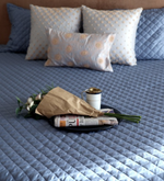 Blue Grey Tencel-Cotton Quilted Cover