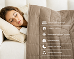 Person using Beige Tencel Weighted Blanket by MysaSleep