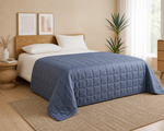Silver Grey Tencel Weighted Blanket styled on a bed