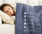 Person using Silver Grey Tencel Weighted Blanket by MysaSleep