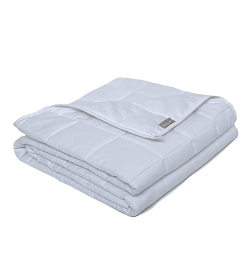 White 100% Cotton Fabric with Premium Glass Beads Weighted Blanket